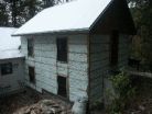 closed cell urethane spray foam over deteriorated log cabin, Berks County PA
